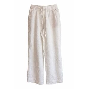 Joie Linen Drawstring Pants M NWT Embroidered White Stretch Waist MSRP $125